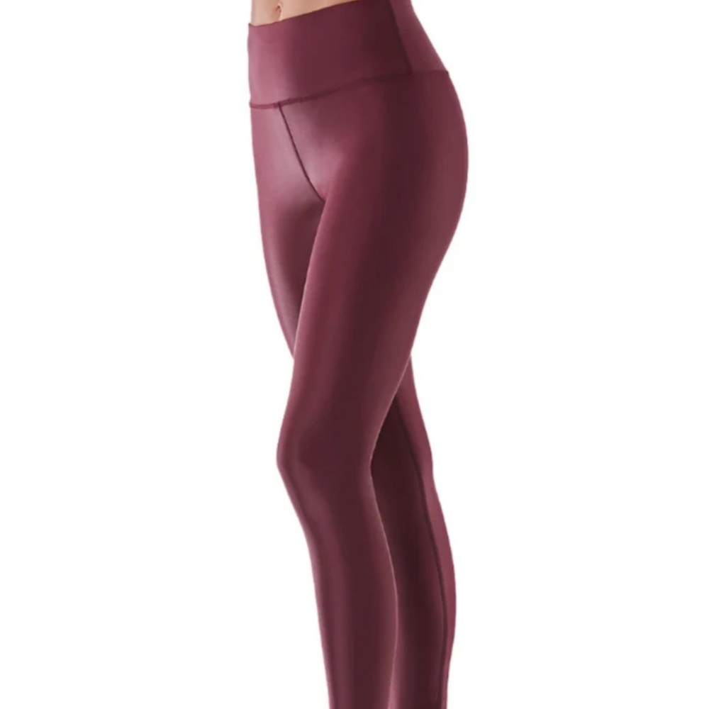 Noli Pinot (Burgundy) High-Rise Leggings with Stretchy Fit